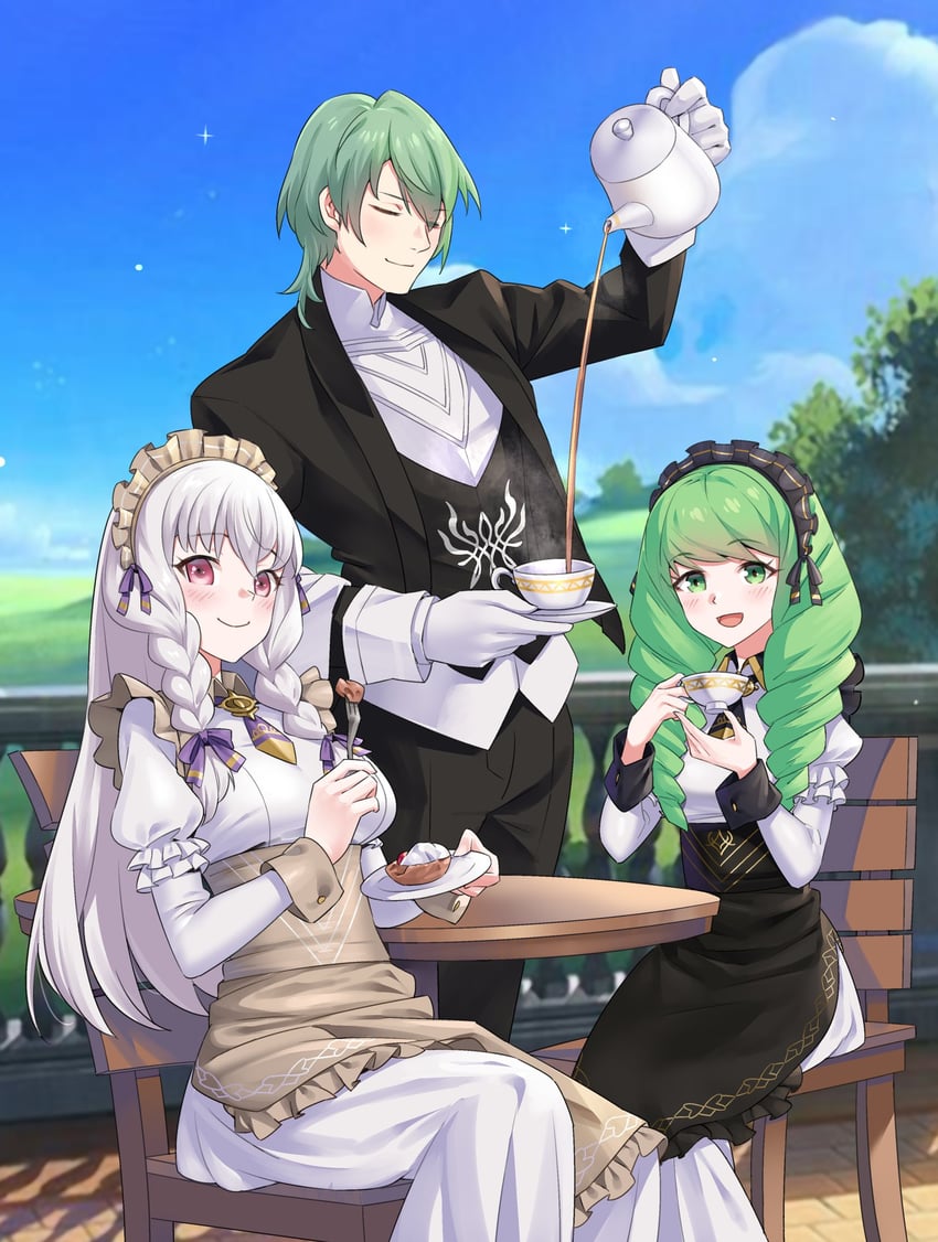 lysithea von ordelia, male byleth, and flayn (fire emblem and 2 more) drawn by igni_tion