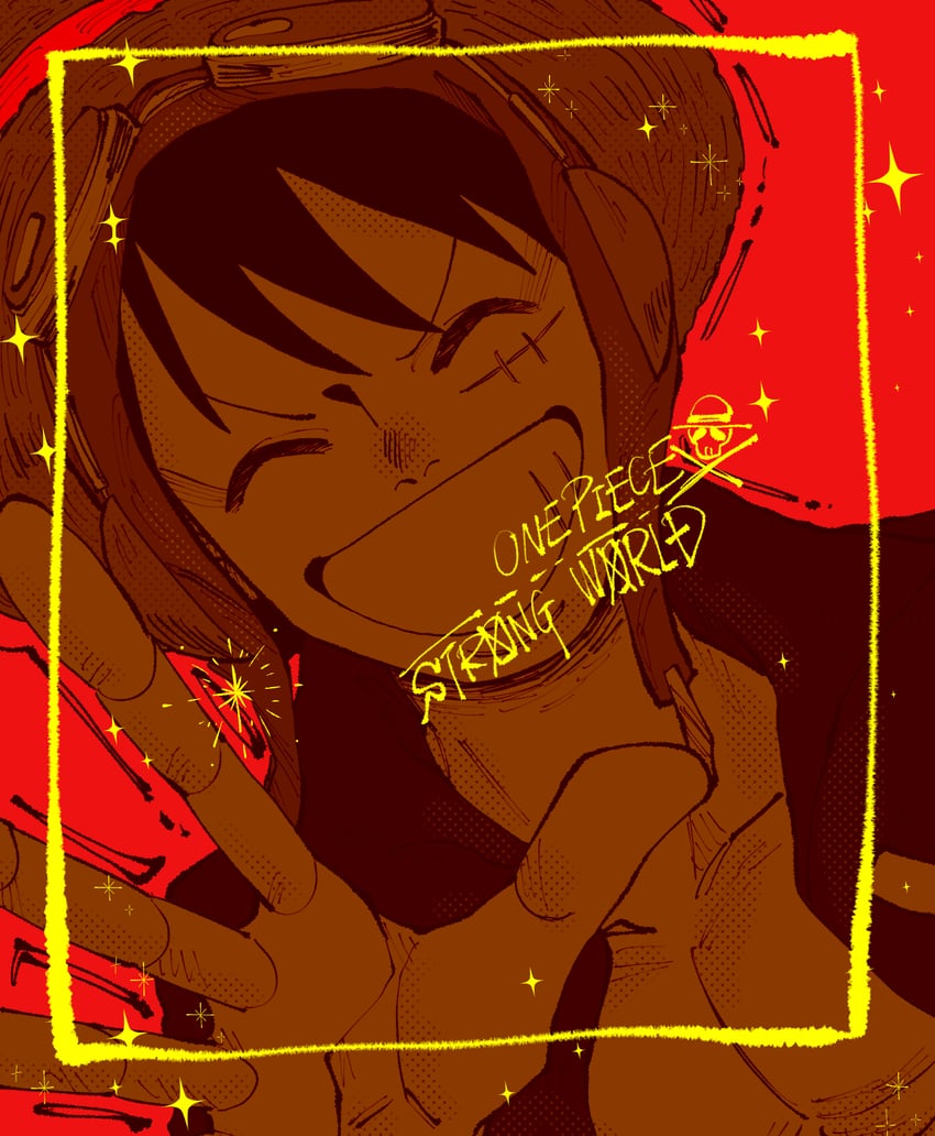 monkey d. luffy (one piece and 1 more) drawn by larugo0513