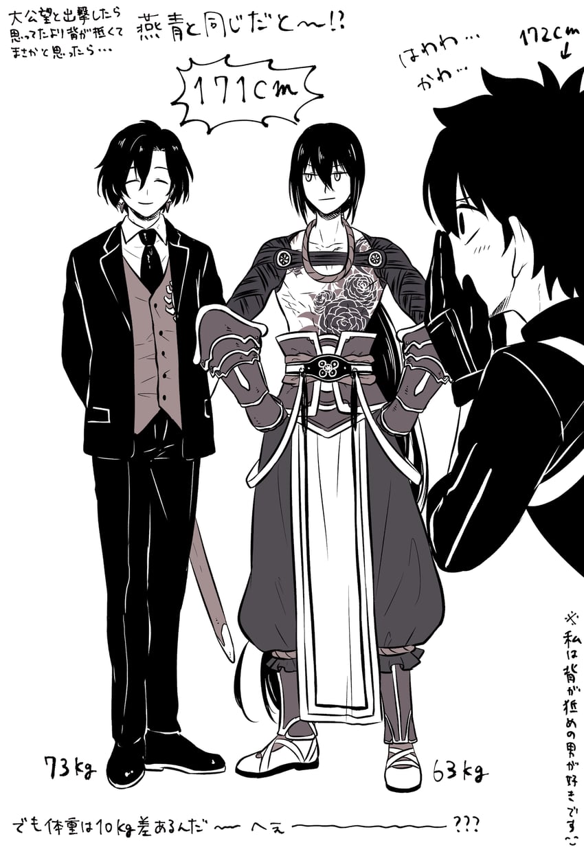 fujimaru ritsuka, yan qing, and constantine xi (fate and 1 more) drawn by yoi_(207342)