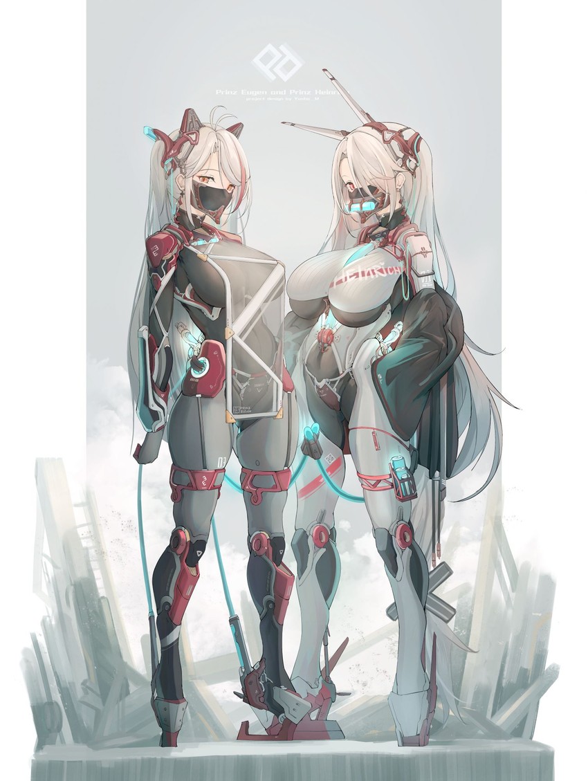 prinz eugen and prinz heinrich (azur lane) drawn by yusha_m
