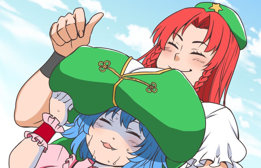 remilia scarlet and hong meiling (touhou) drawn by shiraue_yuu