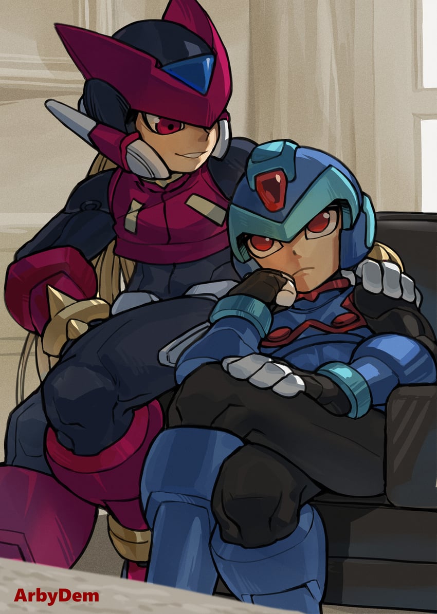 copy x and omega (mega man and 1 more) drawn by bi_51334