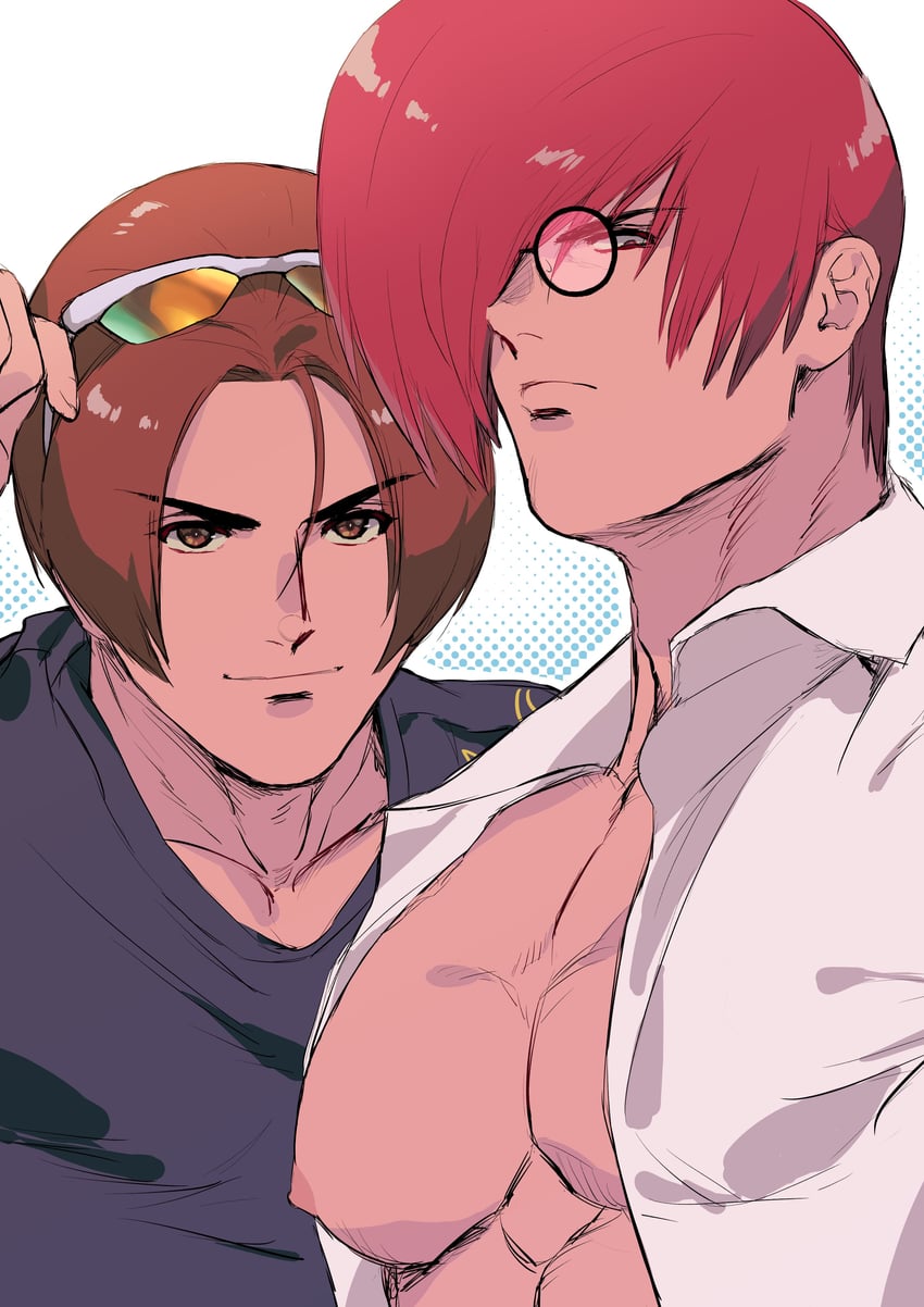 yagami iori and kusanagi kyou (the king of fighters) drawn by beniazumaru