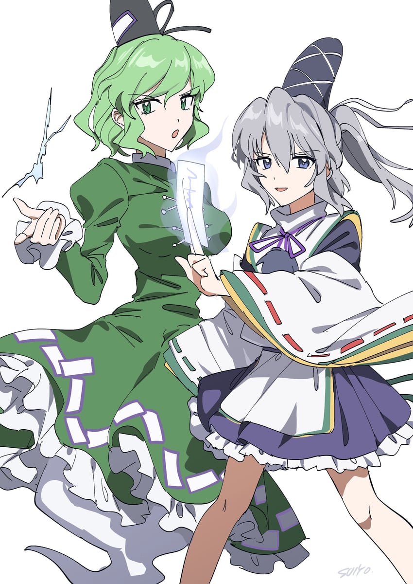 mononobe no futo and soga no tojiko (touhou) drawn by uehara_suiyo