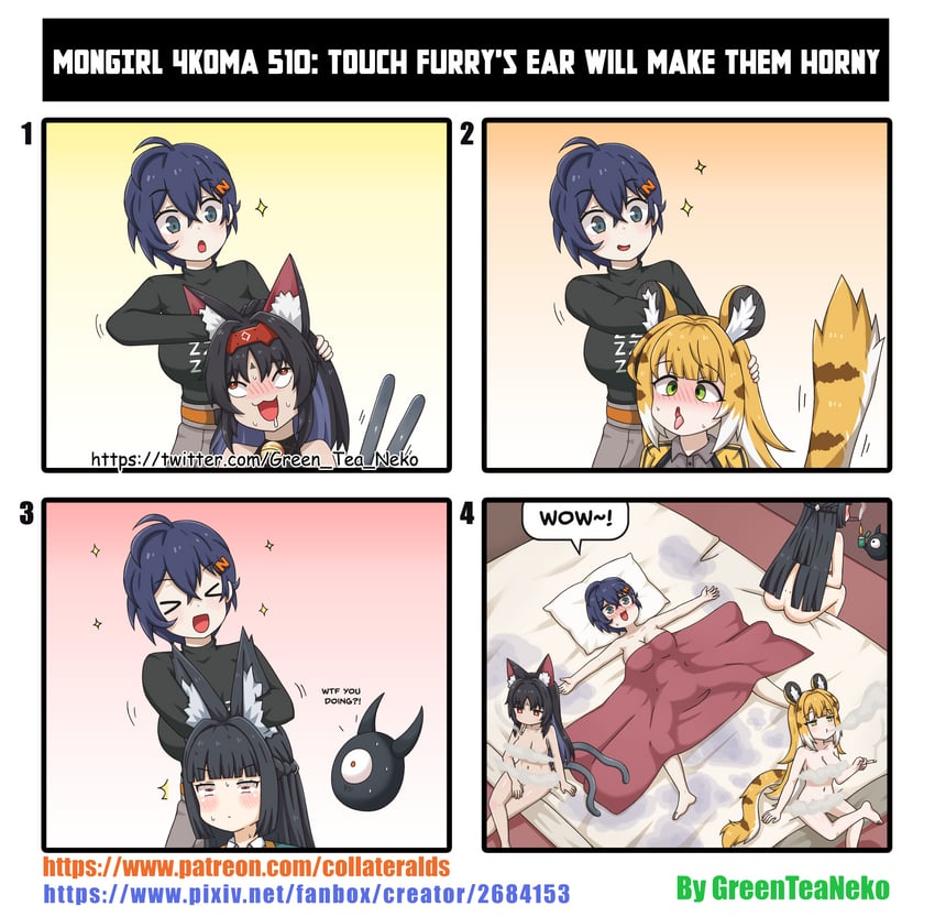 hoshimi miyabi, belle, tailless, nekomiya mana, and ju fufu (zenless zone zero) drawn by greenteaneko
