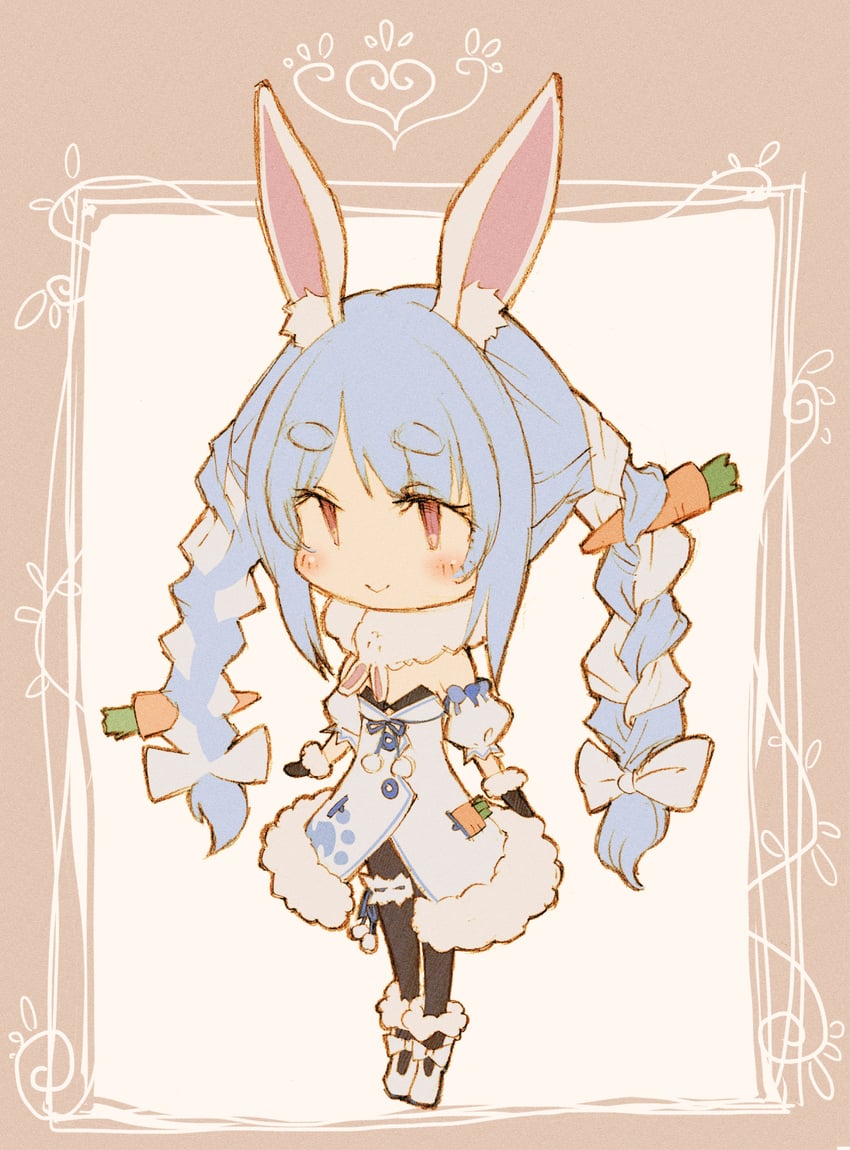 usada pekora and don-chan (hololive) drawn by iketa_keiki