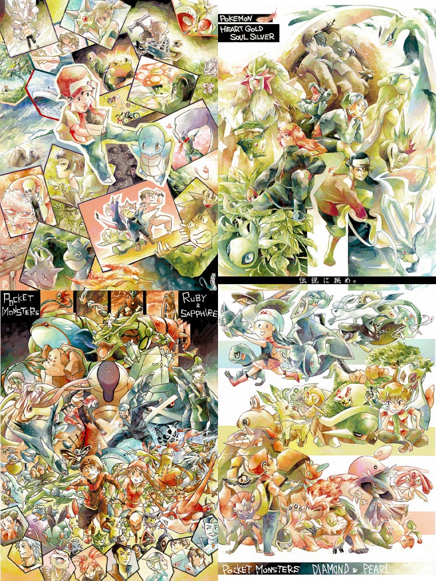 pikachu, dawn, may, red, misty, and 153 more (pokemon and 5 more) drawn by hari_(atheos)