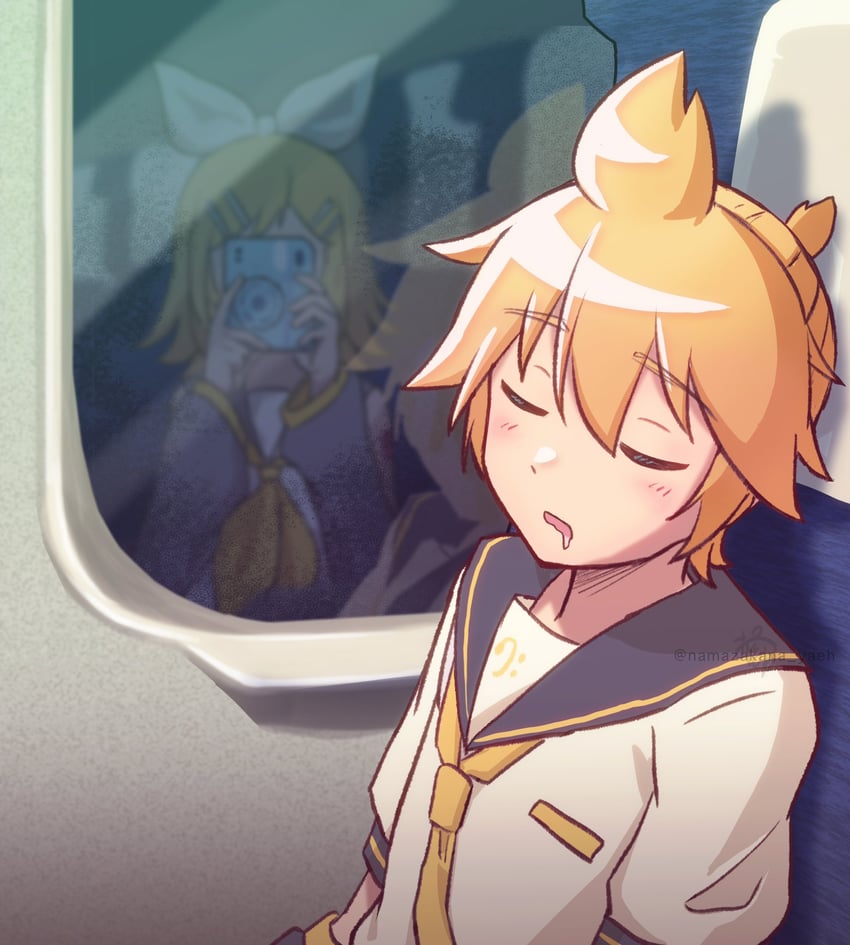 kagamine rin and kagamine len (vocaloid) drawn by namazakana_yeah