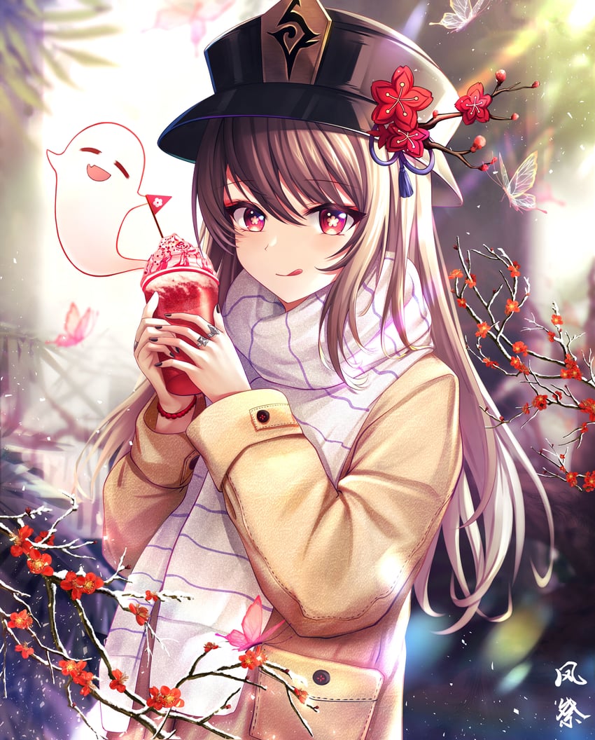 hu tao and boo tao (genshin impact) drawn by kazamatsuri_honatsu