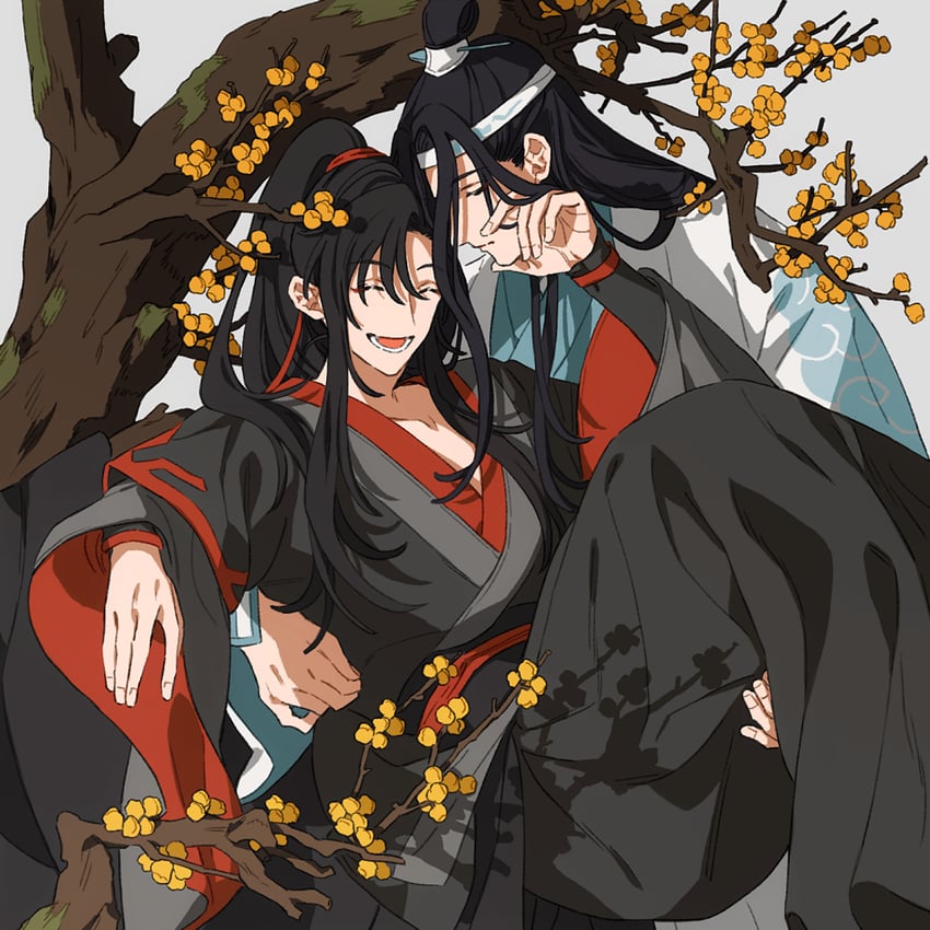 wei wuxian and lan wangji (modao zushi) drawn by sechi_suu