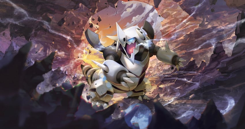 aggron and mega aggron (pokemon and 1 more) drawn by murayama_ryota