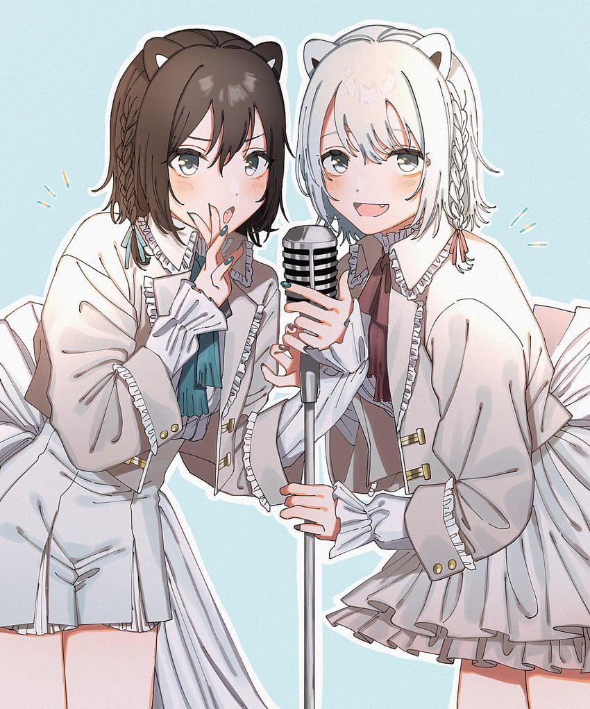 kumagai chisato and kumagai chihiro (indie virtual youtuber) drawn by iwawa