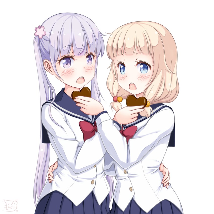 suzukaze aoba and sakura nene (new game!) drawn by sainohikari