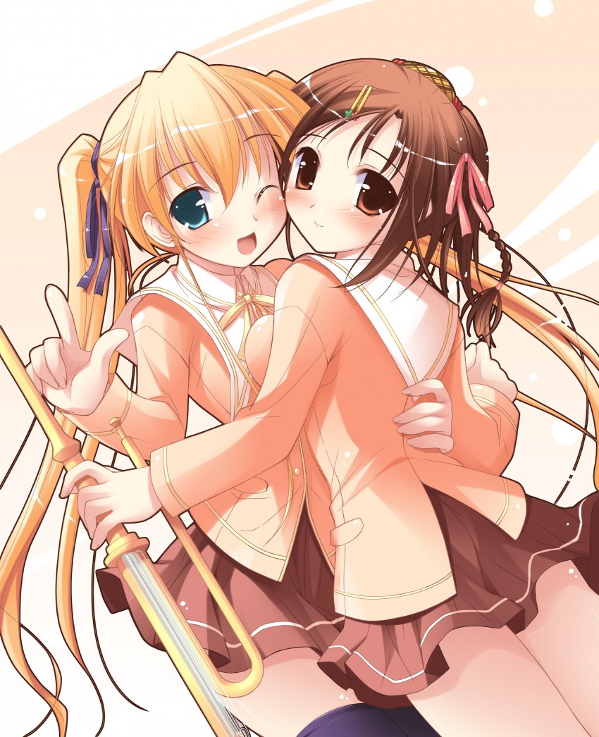 kamisaka haruhi and hiiragi anri (happiness! and 1 more)