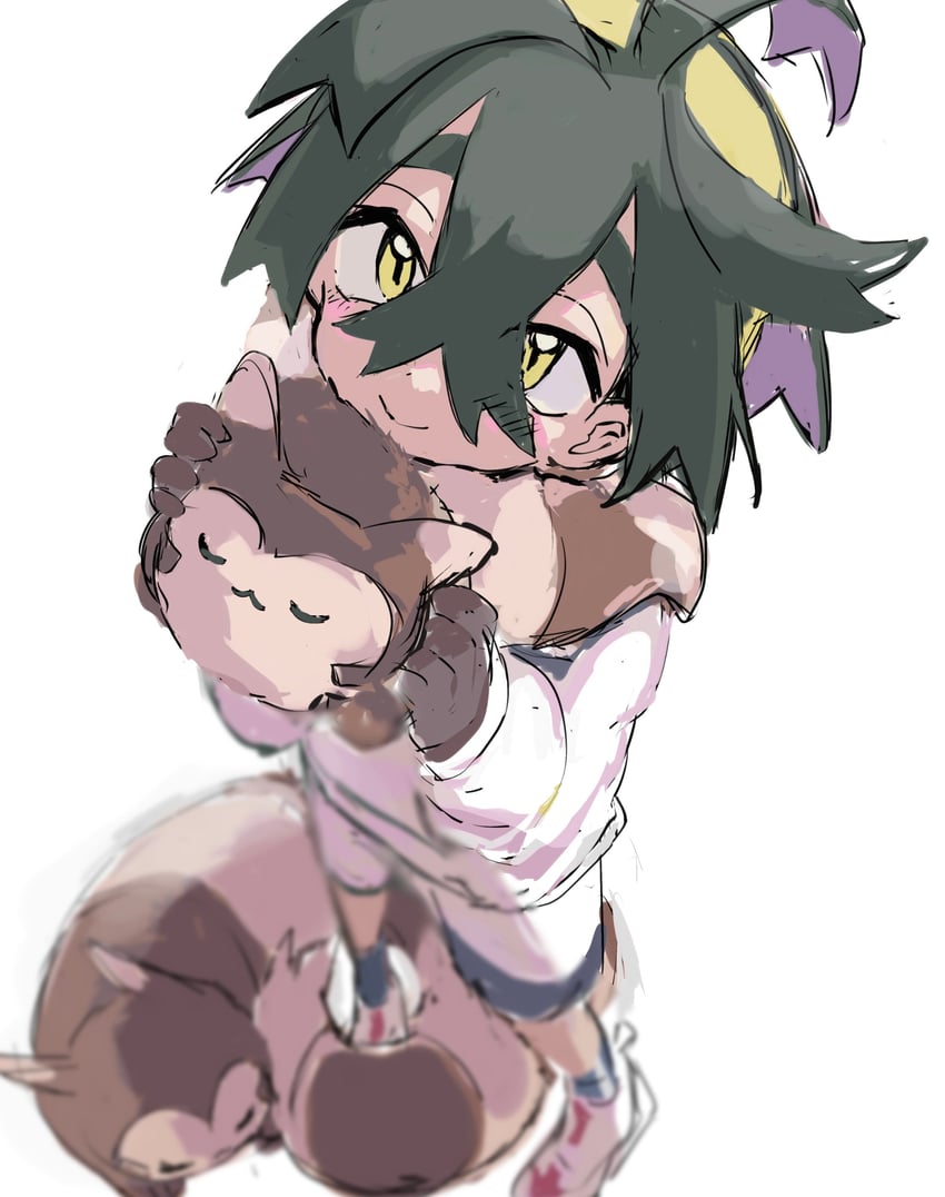 kieran and furret (pokemon and 1 more) drawn by amenonoco