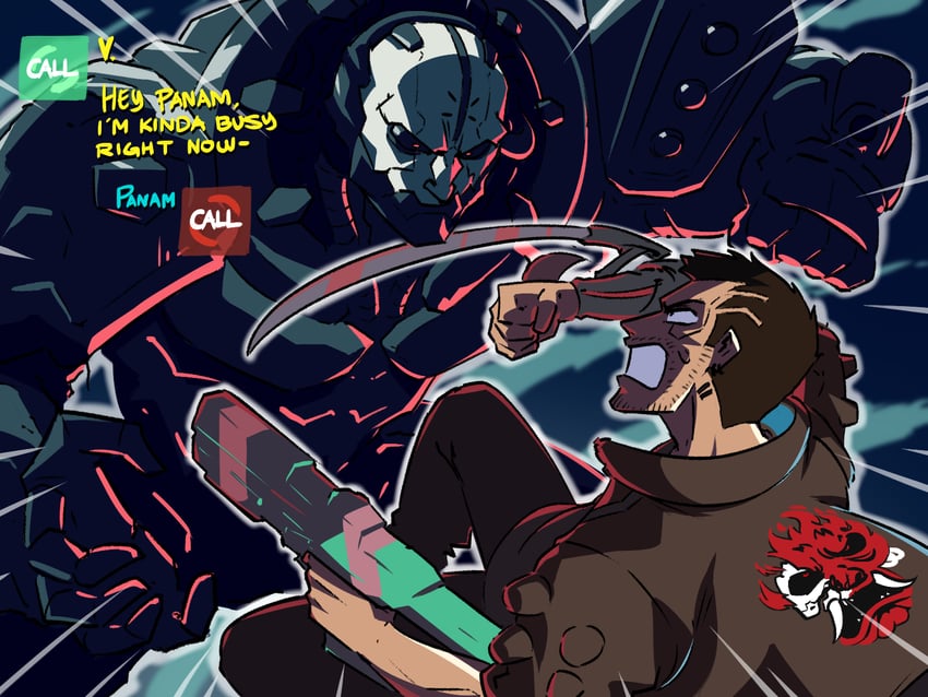 v and adam smasher (cyberpunk and 1 more) drawn by tina_fate