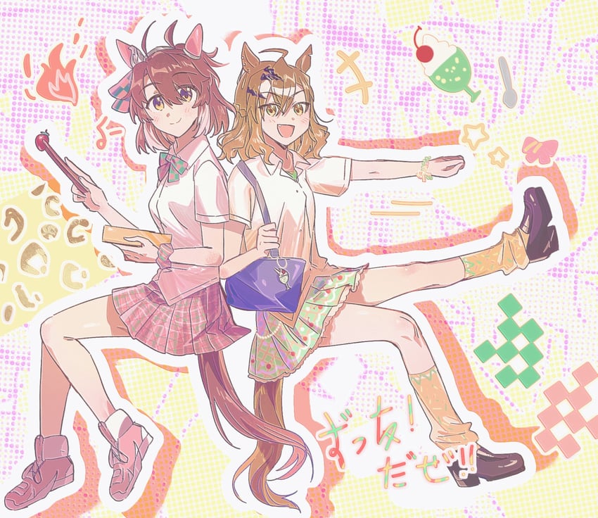 jungle pocket and dantsu flame (umamusume) drawn by lita_(lita1210)