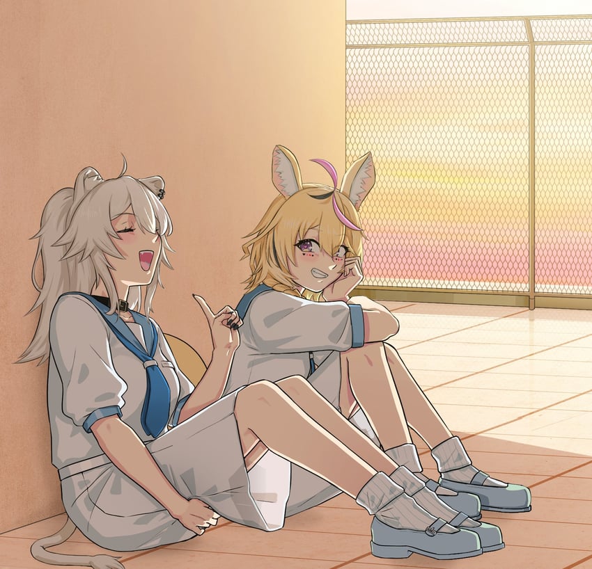 shishiro botan and omaru polka (hololive and 1 more) drawn by anstatic