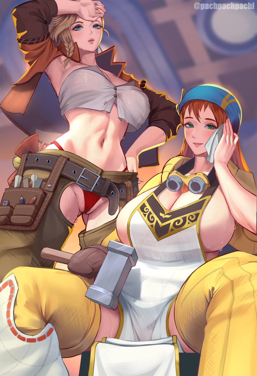 gemma and minayle (monster hunter and 2 more) drawn by pachpachpach
