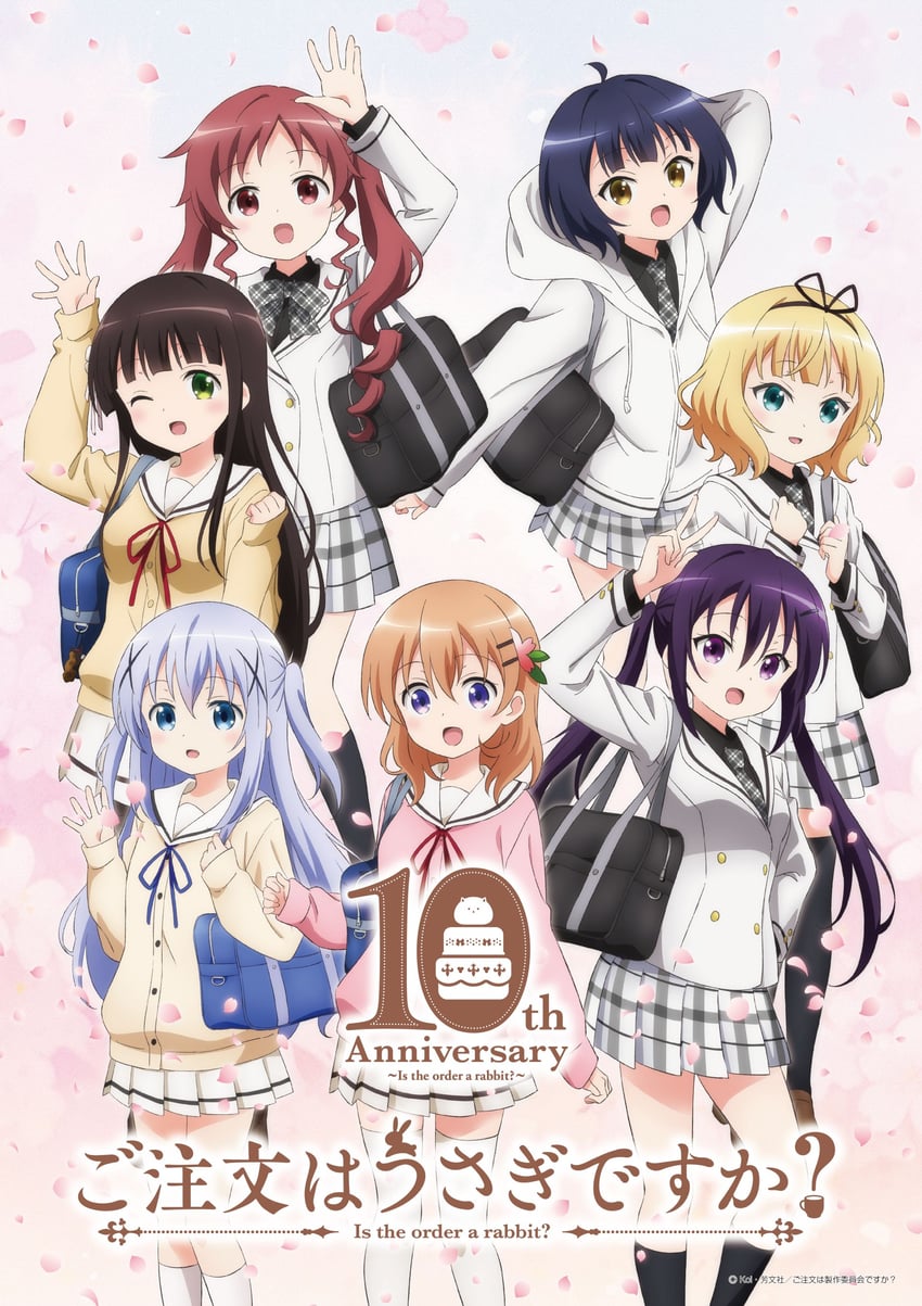 kafuu chino, hoto cocoa, kirima syaro, tedeza rize, ujimatsu chiya, and 2 more (gochuumon wa usagi desu ka?)
