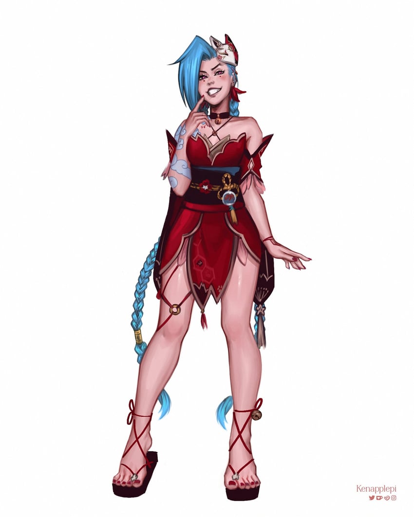 sparkle and jinx (honkai and 2 more) drawn by kenapplepi