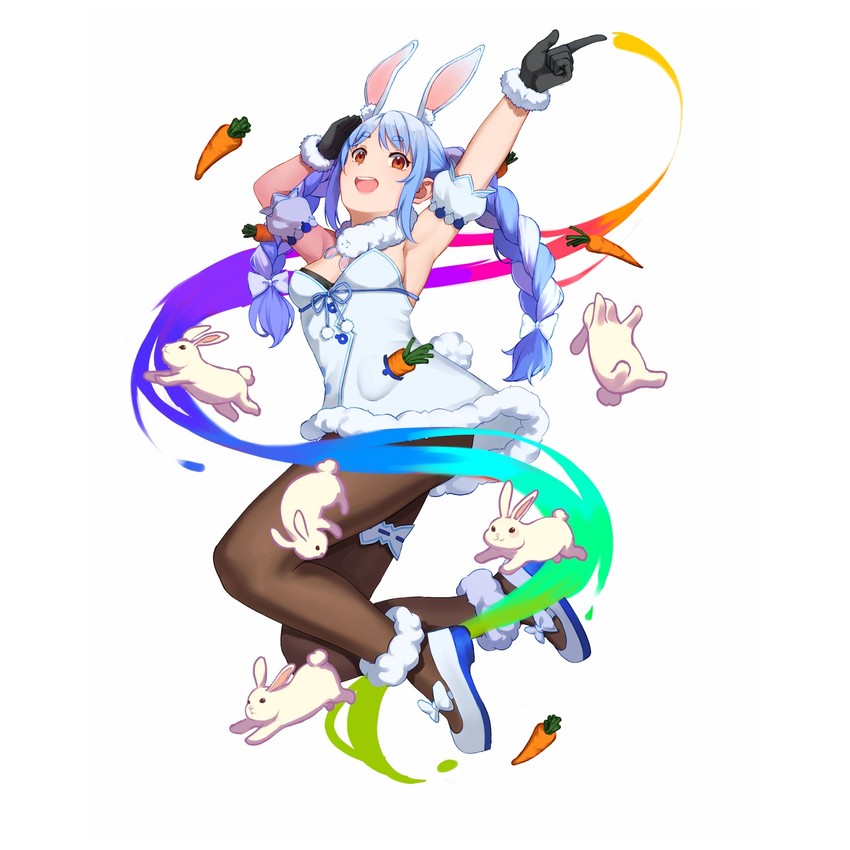 usada pekora and don-chan (hololive) drawn by bluepoodlez