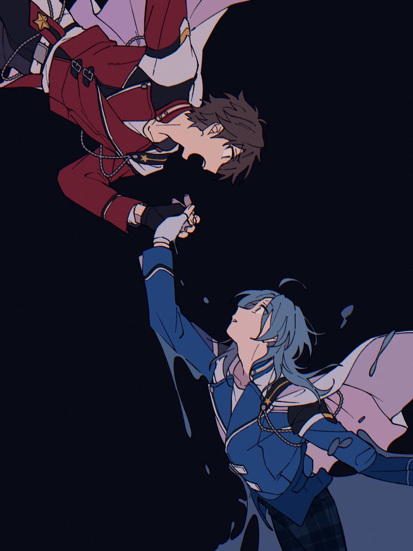 morisawa chiaki and shinkai kanata (ensemble stars!) drawn by niyororinpayamaru