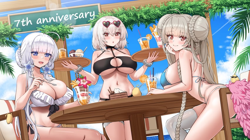 manjuu, formidable, sirius, and illustrious (azur lane) drawn by gzanth