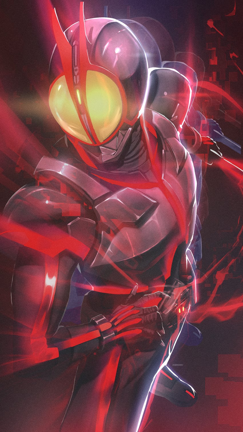 kamen rider faiz (kamen rider and 1 more) drawn by zarasaru