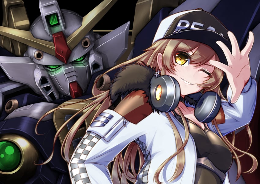 yamate kyouko and wing gundam (gundam and 2 more) drawn by hiraken