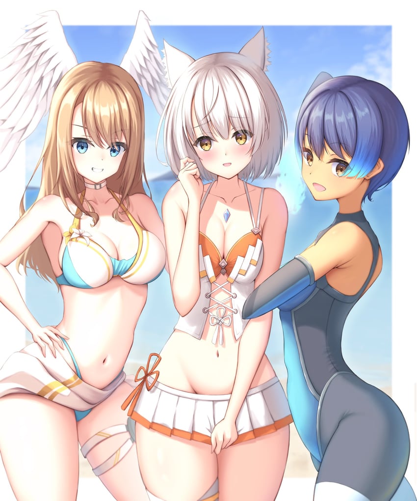 mio, eunie, and sena (xenoblade chronicles and 1 more) drawn by okazu2010015