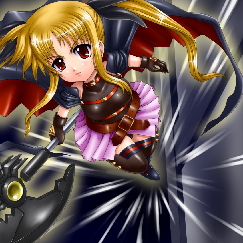 fate testarossa and bardiche (lyrical nanoha and 2 more) drawn by gao_(naodayo)