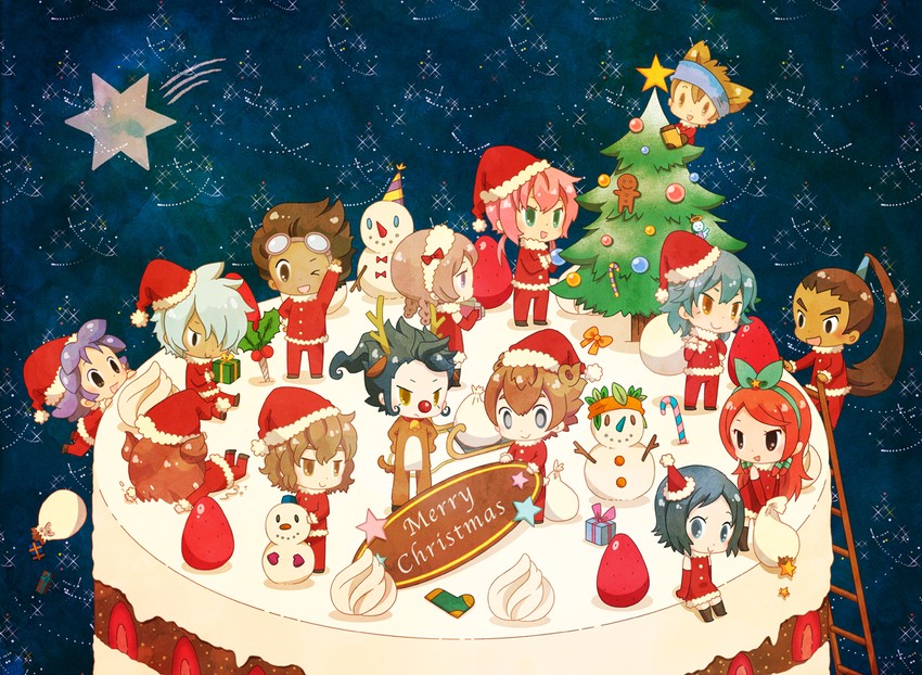 kirino ranmaru, shindou takuto, kariya masaki, matsukaze tenma, endou mamoru, and 9 more (inazuma eleven and 1 more) drawn by uppi