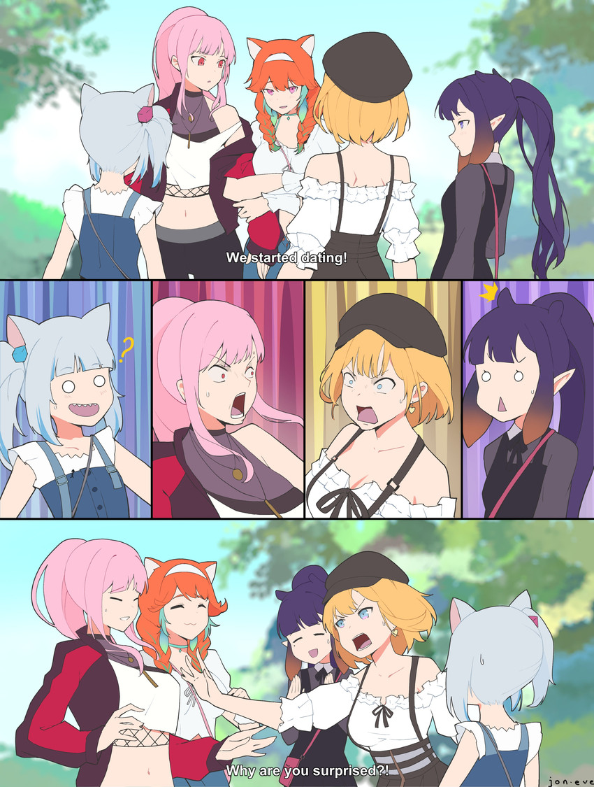 gawr gura, mori calliope, ninomae ina'nis, takanashi kiara, and watson amelia (hololive and 2 more) drawn by jon_eve
