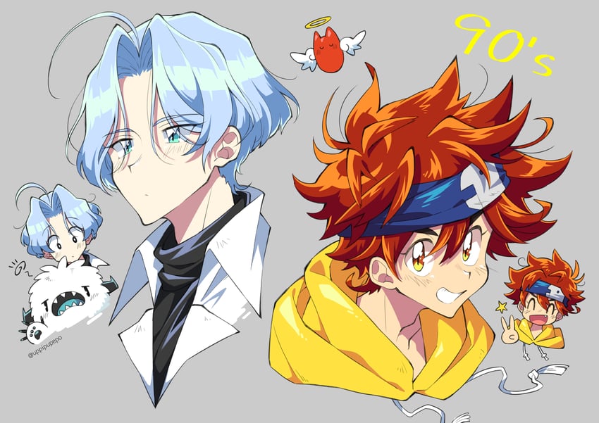 kyan reki and hasegawa langa (sk8 the infinity) drawn by uppi
