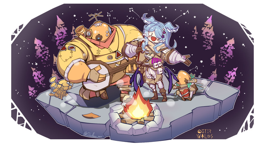 elira pendora, hatchling, riebeck, and chert (nijisanji and 2 more) drawn by maxeggq