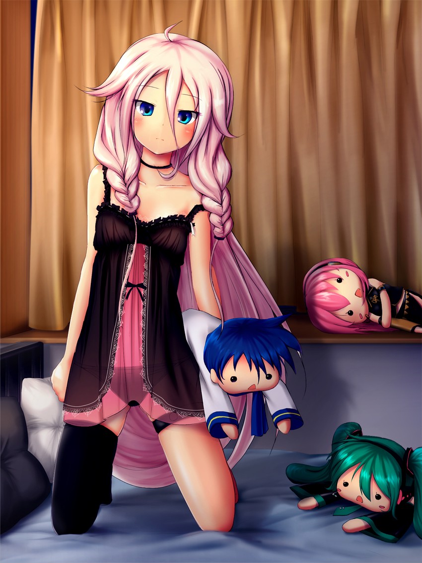hatsune miku, megurine luka, kaito, and ia (vocaloid) drawn by basa_rutan