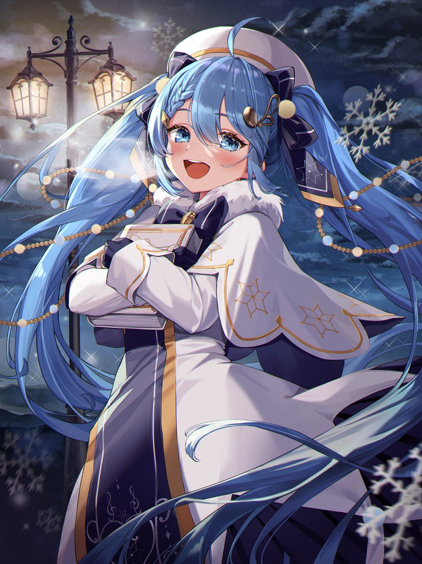 hatsune miku and yuki miku (vocaloid) drawn by kokko_(kokko3045)