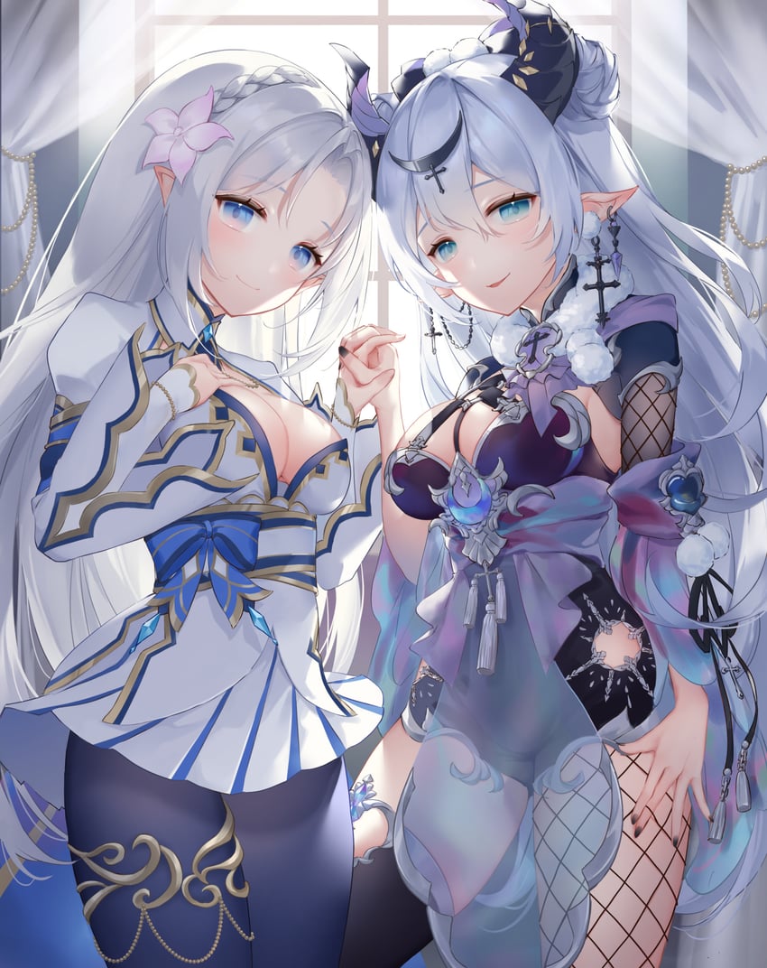 qiuyue and ayaka hao (indie virtual youtuber and 1 more) drawn by metatarou