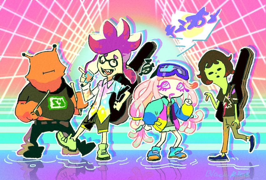 harmony, harmony's clownfish, clash, orion, and sid (splatoon) drawn by milifeimili