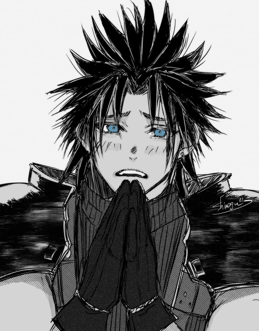 zack fair (final fantasy and 2 more) drawn by shinogu_r