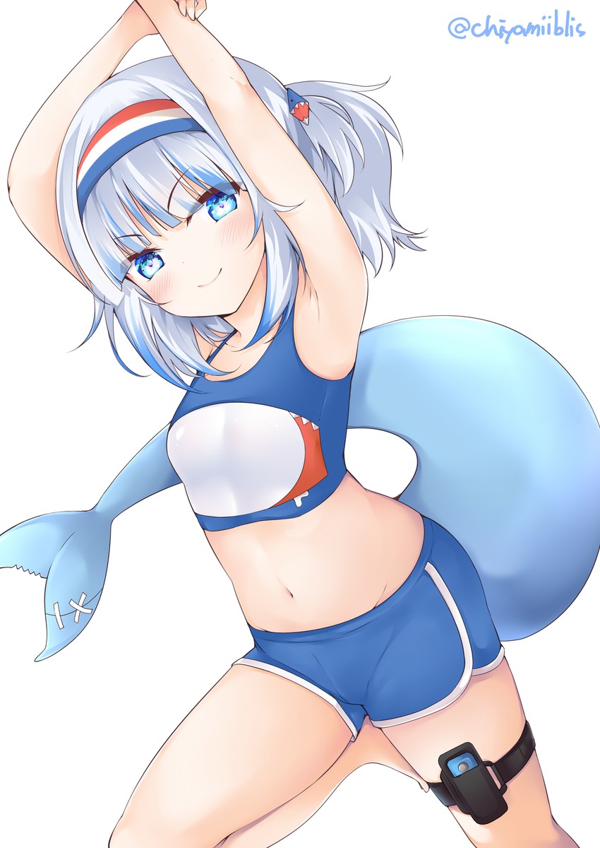 gawr gura (hololive and 2 more) drawn by chiyami