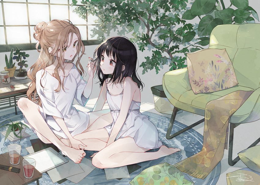 kawawa sakurako and yamabuki kasumi (futaribeya) drawn by yukiko_(tesseract)