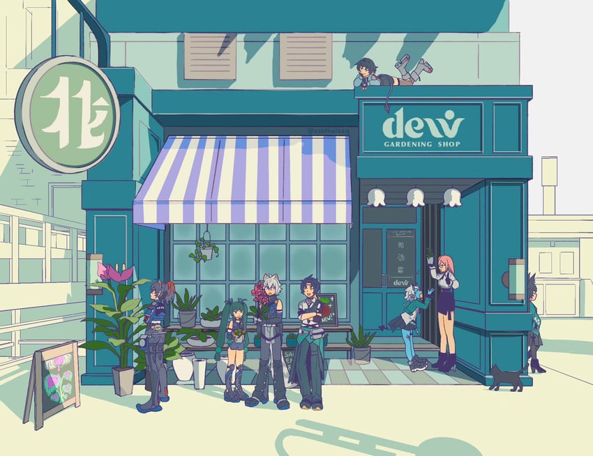 hoshimi miyabi, jane doe, tsukishiro yanagi, zhu yuan, qingyi, and 3 more (zenless zone zero) drawn by ashthelazy