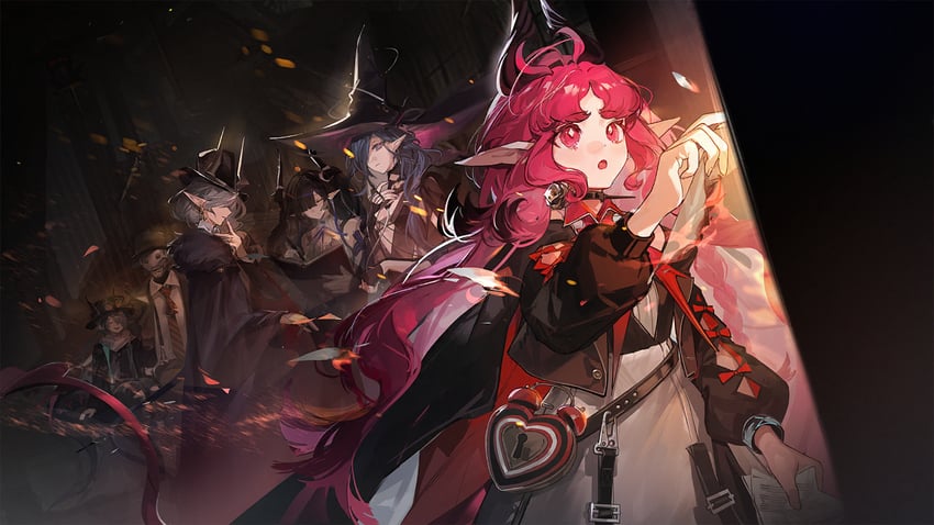 nymph, qalaisa, tin man, mitm, ermengarde, and 1 more (arknights)