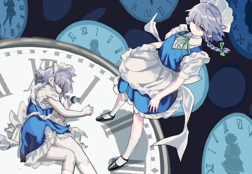 izayoi sakuya (touhou and 1 more) drawn by tuck_(tuck23978434)