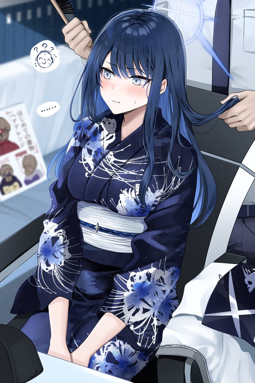sensei, doodle sensei, and saori (blue archive) drawn by yunamaro