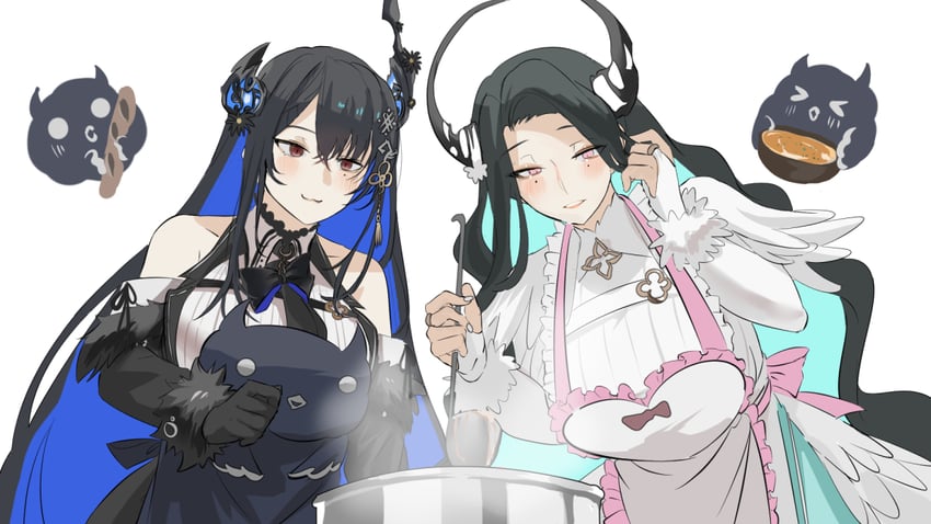 nerissa ravencroft, jailbird, and malpha ravencroft (hololive and 1 more) drawn by set7