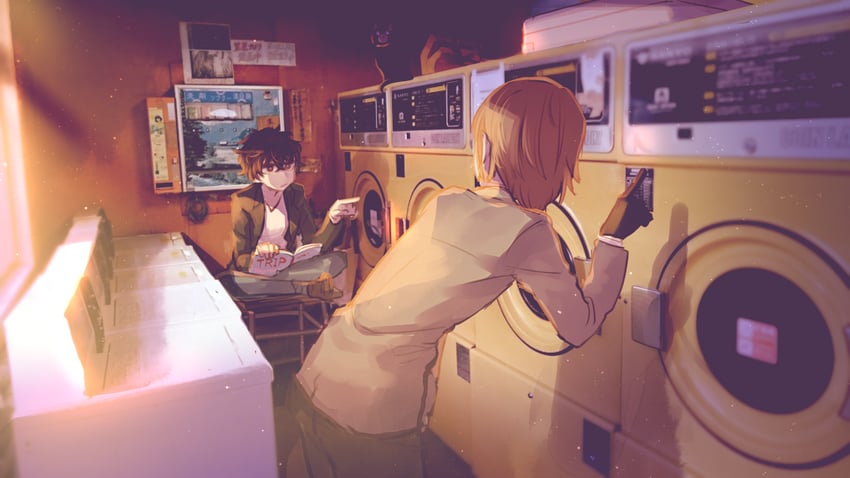 amamiya ren, akechi gorou, and morgana (persona and 1 more) drawn by fujimi_nanna