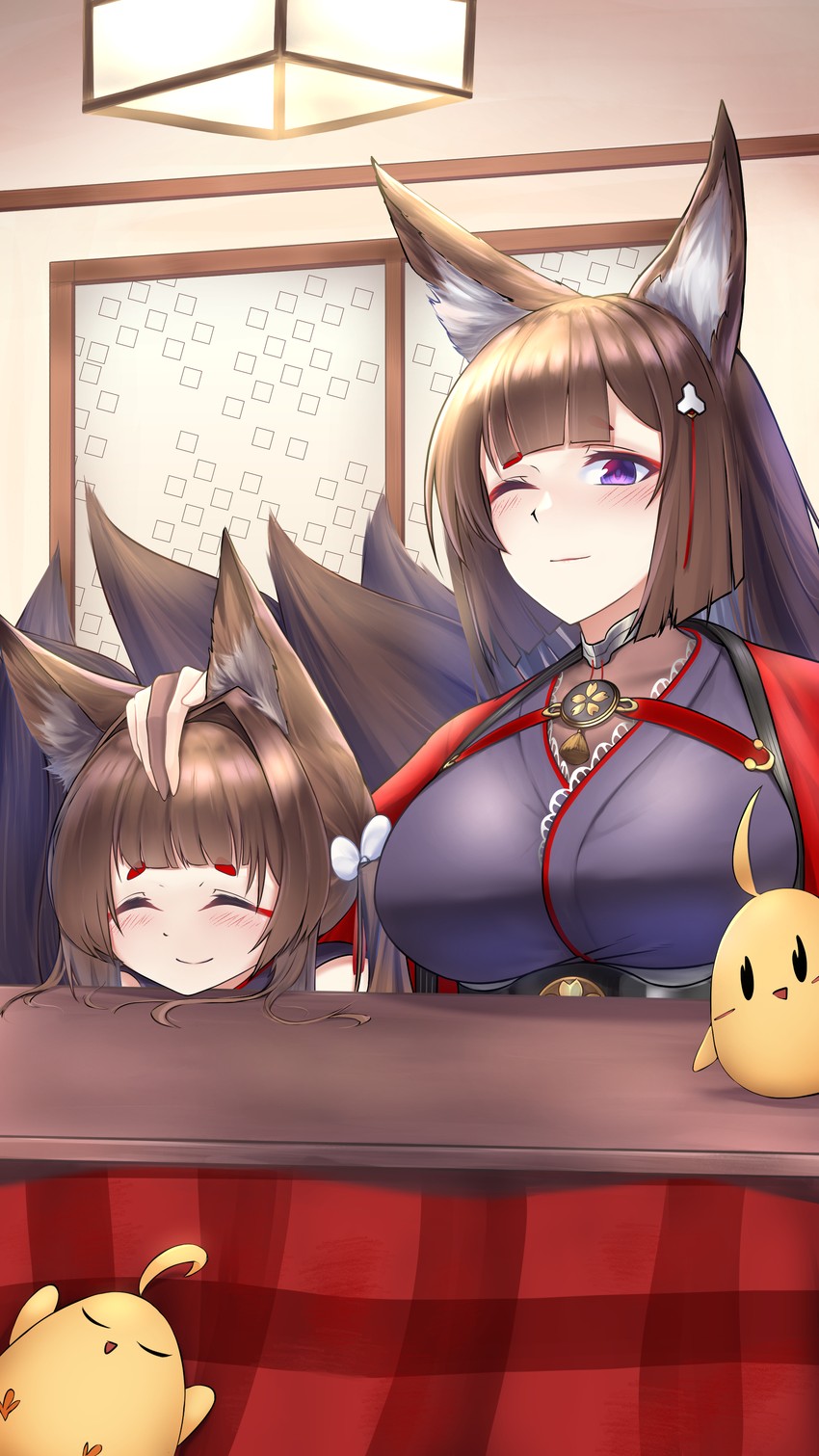 manjuu, amagi, and amagi-chan (azur lane) drawn by irkawaza
